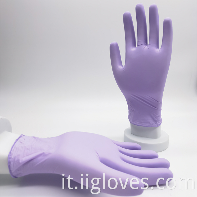 Guanti di nitrile non sterili senza polvere di qualità forte con guanti in Malesia